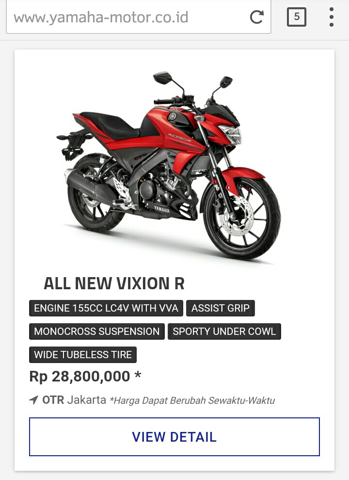 Harga Yamaha Vixion R