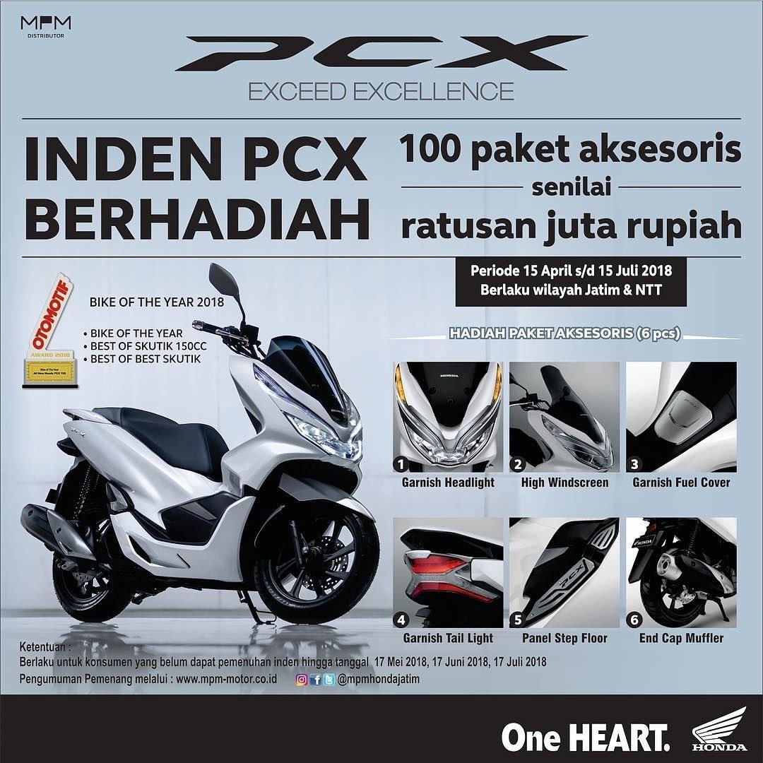 Indent PCX 150 Mulai Bulan April dan Dapatkan Kejutan Hadiah Aksesoris Senilai Ratusan Juta dari MPM Jatim. Masa Gak Kepengen&nbsp;Cak?